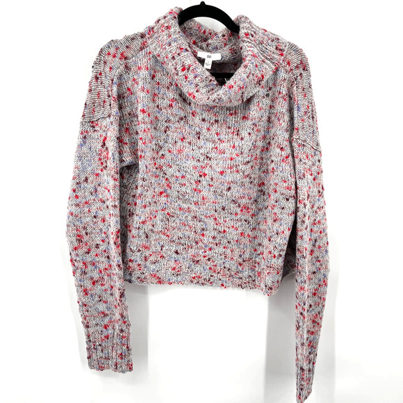 Nordstrom BP Blue Cashmere Nep Slouchy Confetti Cowl Neck Sweater in Medium NWT - Picture 2 of 9